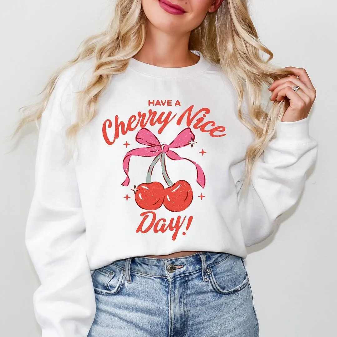 Coquette Cherry Nice Day Graphic Sweatshirt sold by Zulily product image thumbnail 3