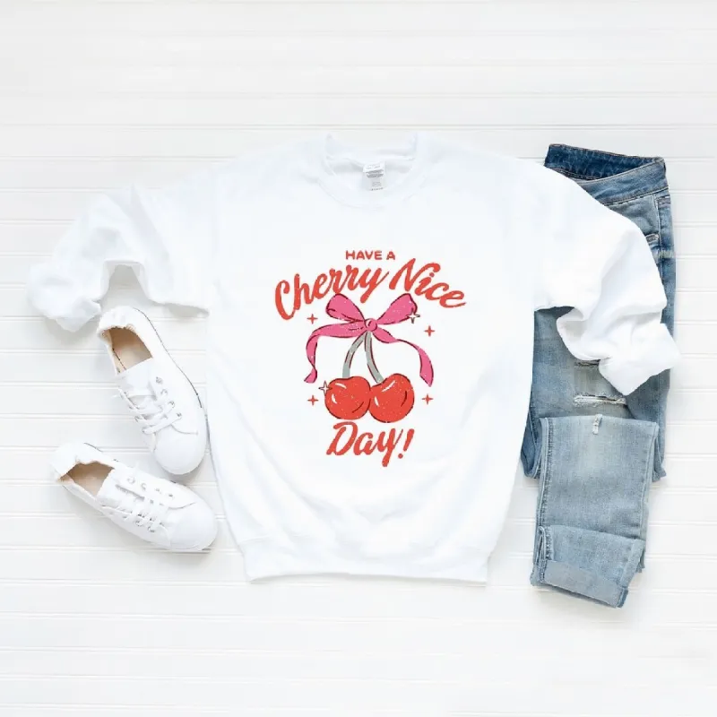 Coquette Cherry Nice Day Graphic Sweatshirt sold by Zulily