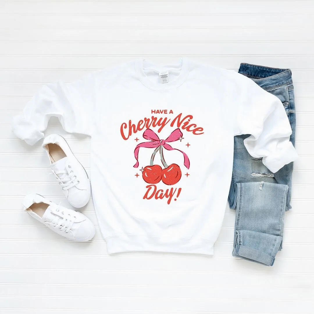 Coquette Cherry Nice Day Graphic Sweatshirt sold by Zulily