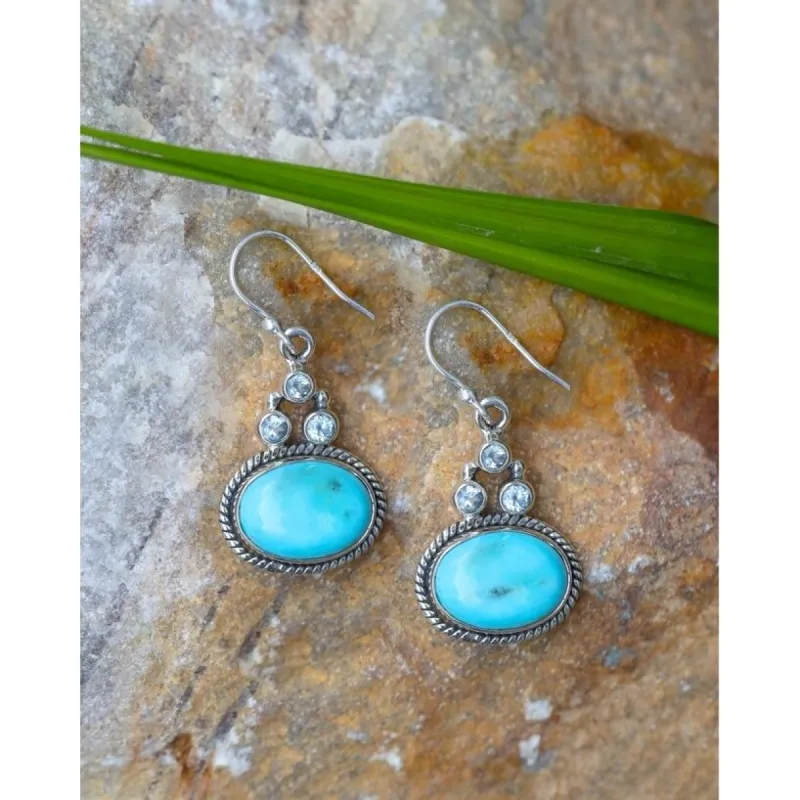 YS Gems Sterling Silver Blue Mohave Turquoise Gemstone Earring - 0.67 x 1.38 sold by Zulily