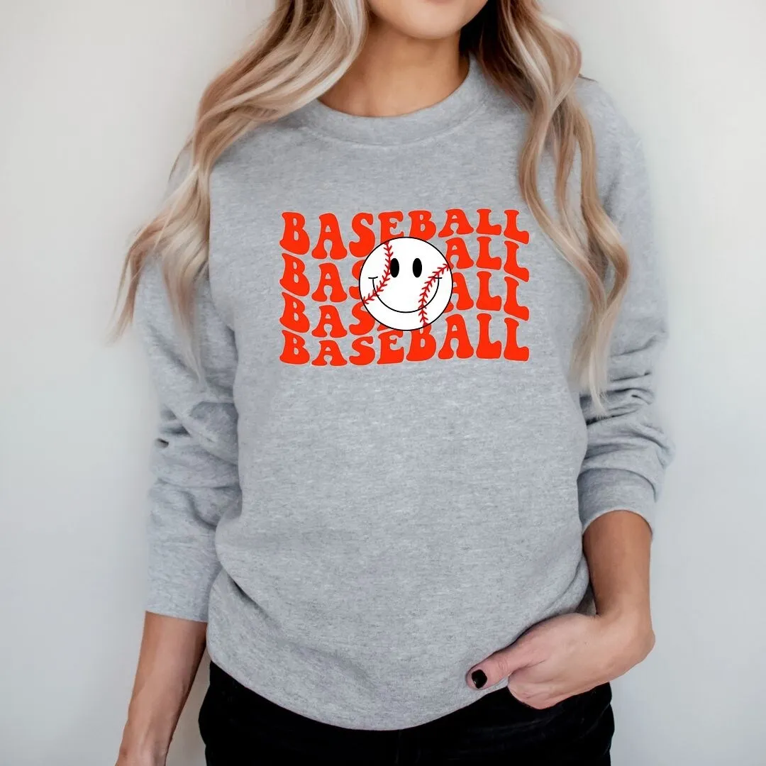 Baseball Stacked Smiley Face Graphic Sweatshirt sold by Zulily product image thumbnail 3