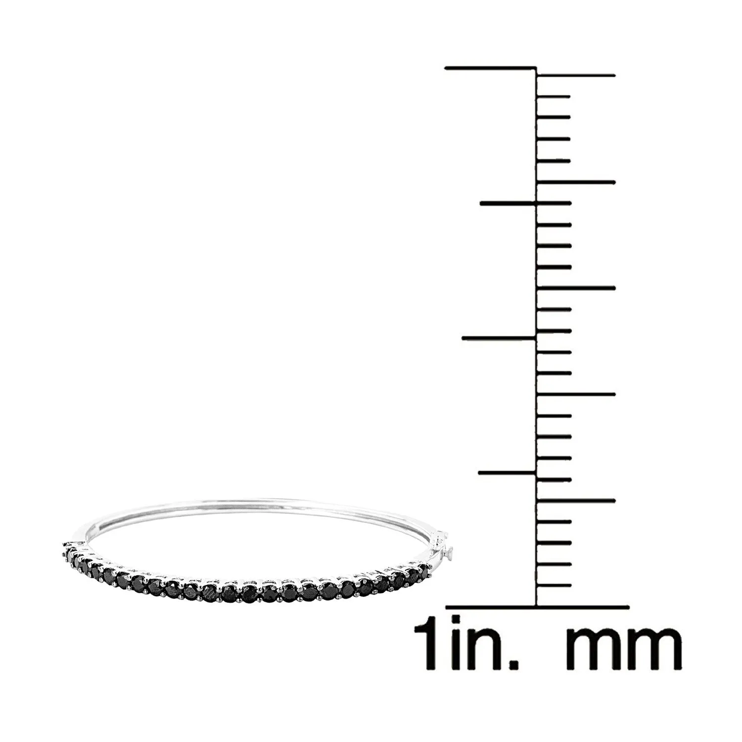 Sterling Silver with Natural Black Spinel Bangle Bracelet- 7.25" sold by Zulily product image thumbnail 2