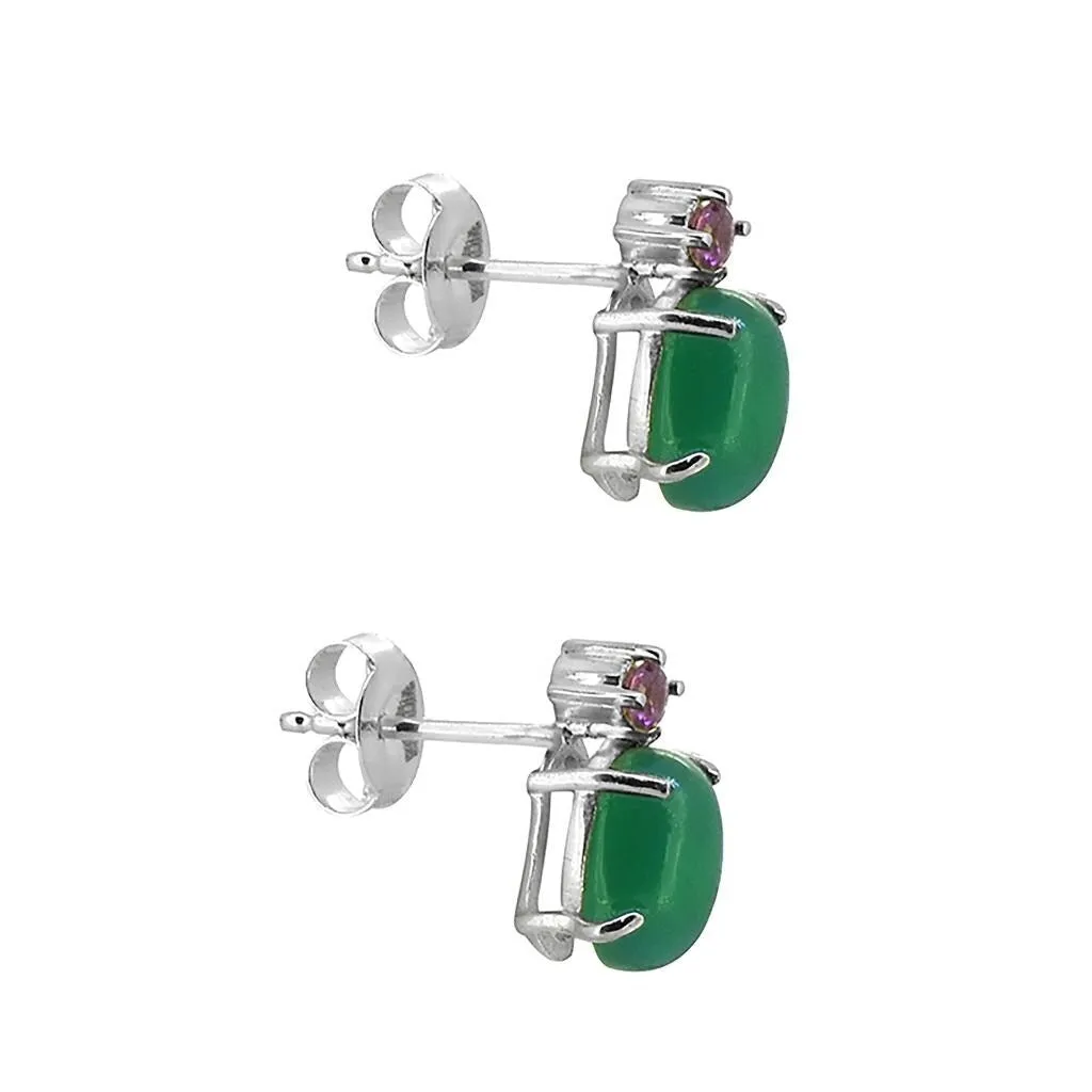 YS Gems Sterling Silver Green Onyx Gemstone Stud Earring - 0.24 x 0.47 sold by Zulily