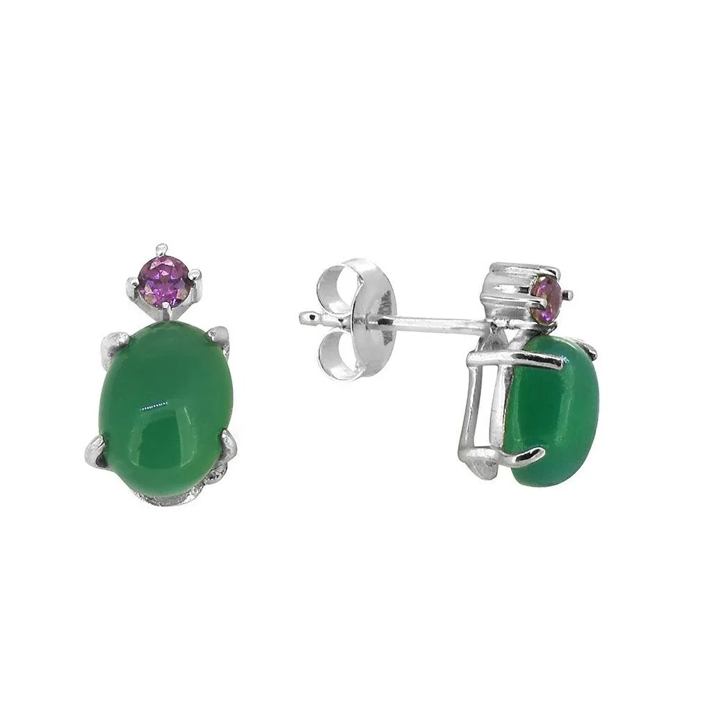 YS Gems Sterling Silver Green Onyx Gemstone Stud Earring - 0.24 x 0.47 sold by Zulily product image thumbnail 2