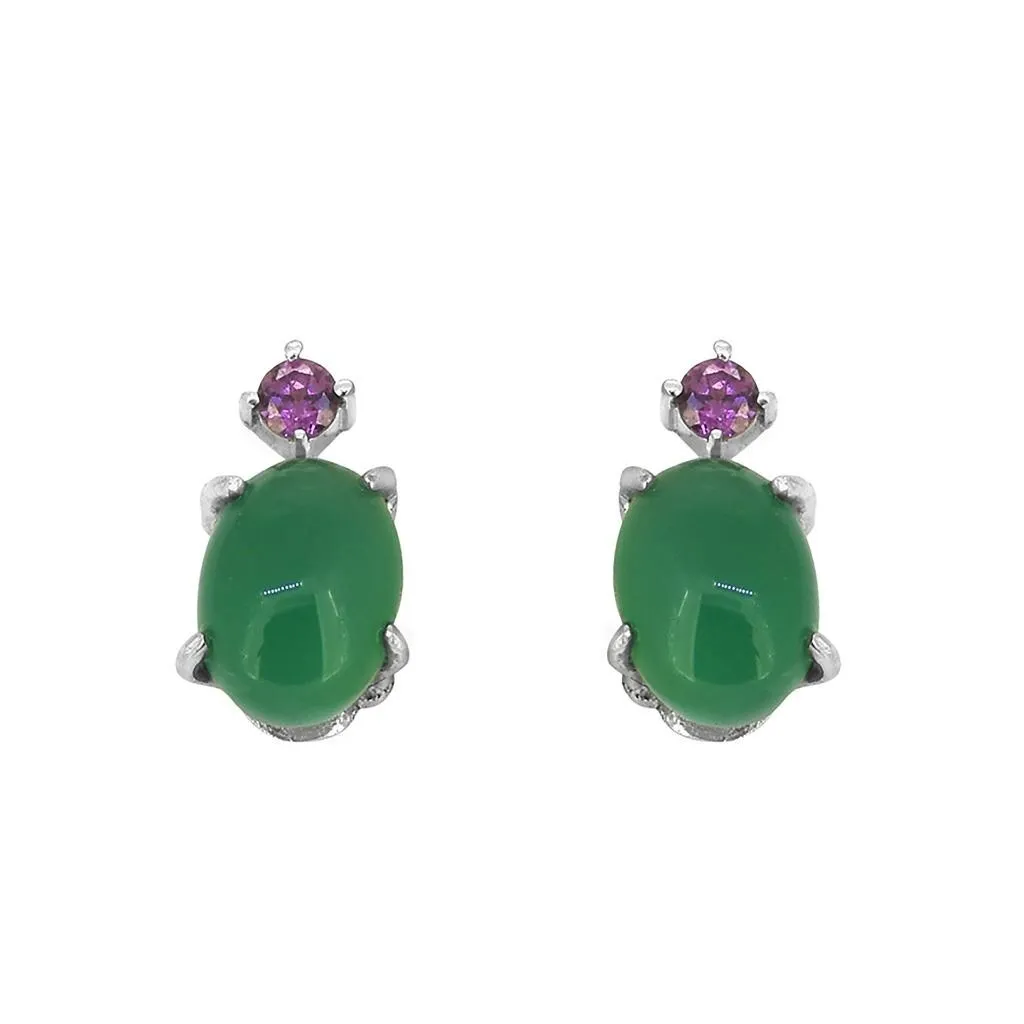 YS Gems Sterling Silver Green Onyx Gemstone Stud Earring - 0.24 x 0.47 sold by Zulily product image thumbnail 3