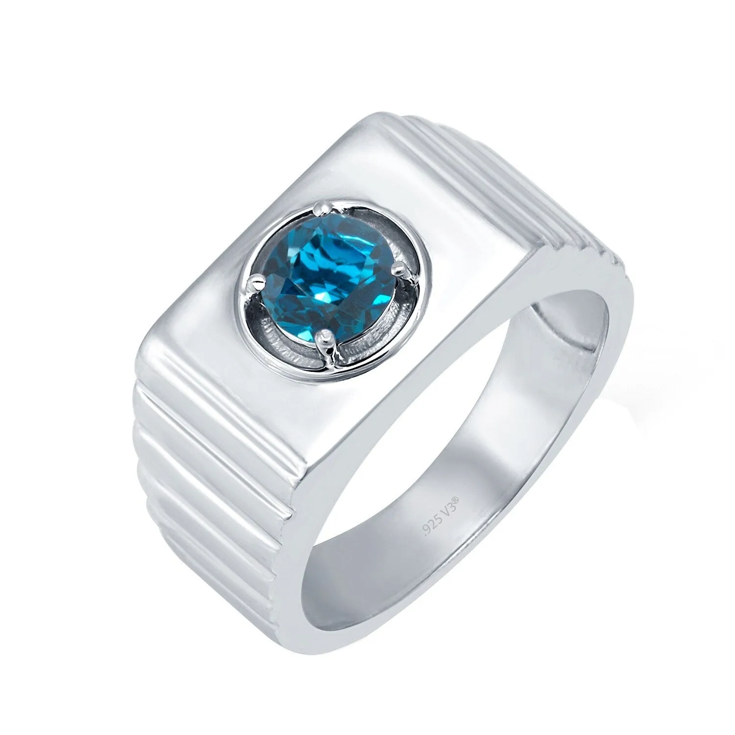 Sterling Silver with Natural London Blue Topaz Solitaire Ring sold by Zulily product image thumbnail 3