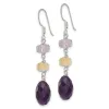 Curata 925 Sterling Silver Amethyst and Ametrine Dangle Hook Earrings - 50.2x8.2mm sold by Zulily