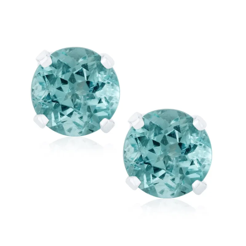 Sterling silver 1.47ct Blue Apatite Stud Earring sold by Zulily