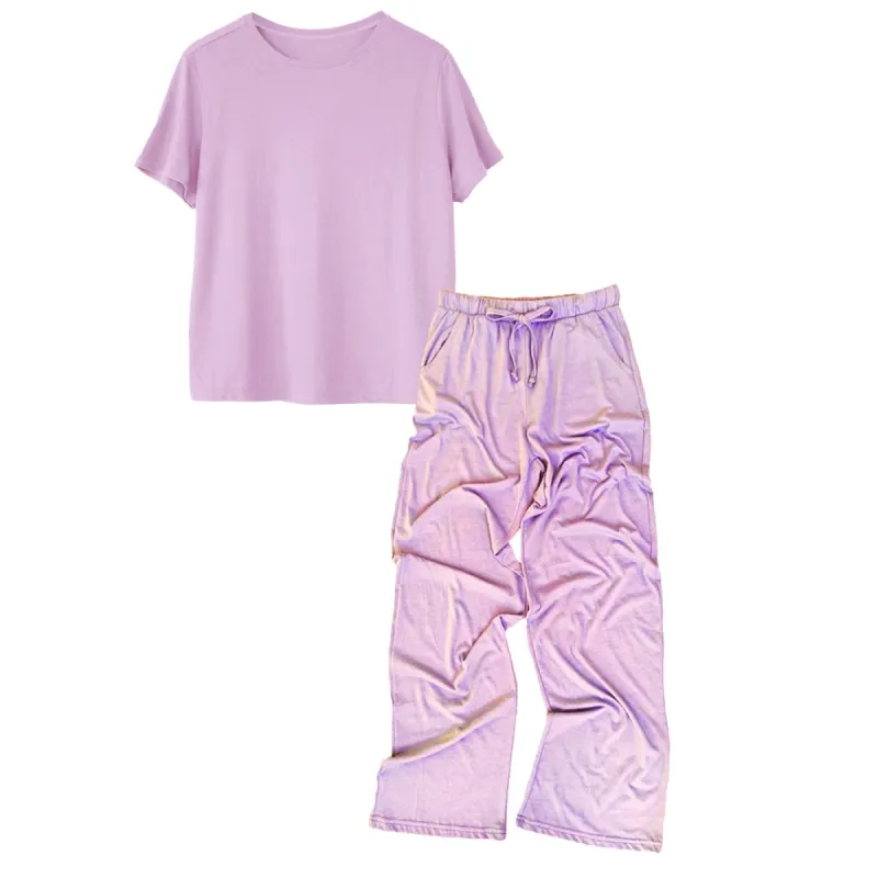 Shell Pink Women's Modal/Cotton Boxy Tee & PJ Pants Set sold by Zulily