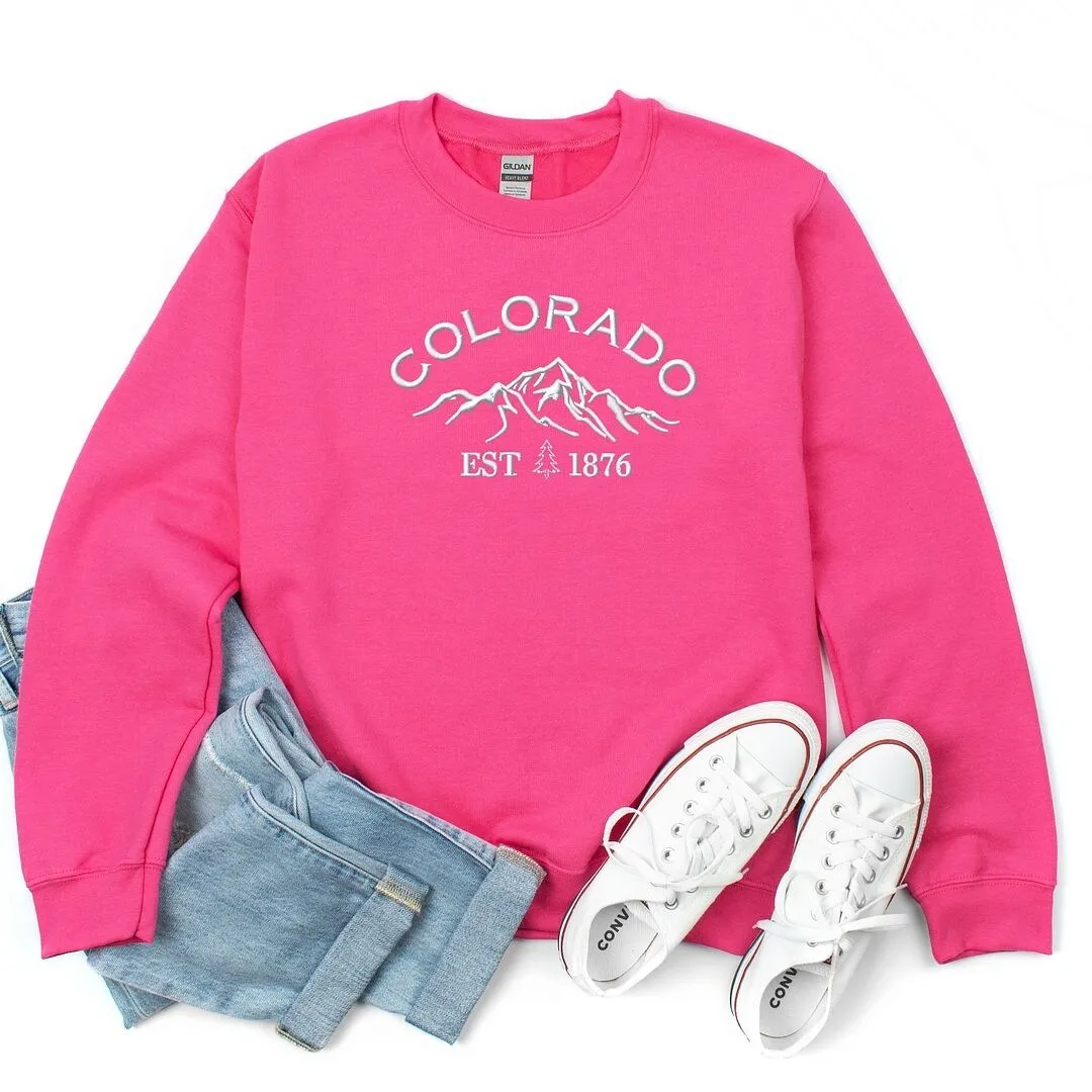 Embroidered Colorado Mountains Graphic Sweatshirt sold by Zulily
