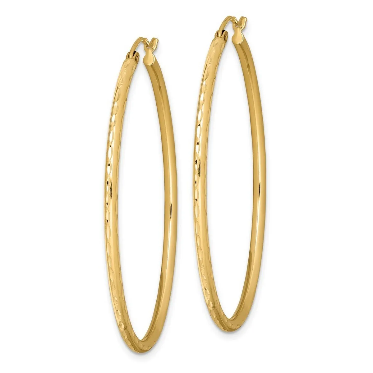 Curata 925 Sterling Silver Gold Plated Textured Hollow Oval Hoop Earrings - 46x2mm sold by Zulily product image thumbnail 4