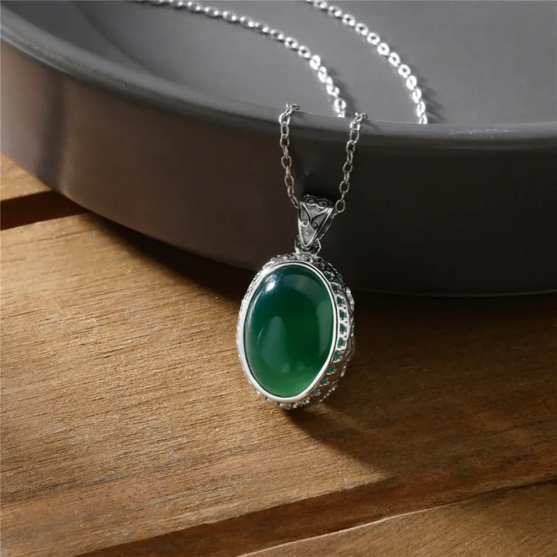 Sterling Silver Oval Labradorite Antique Finish Side Filigree Pendant Necklace sold by Zulily