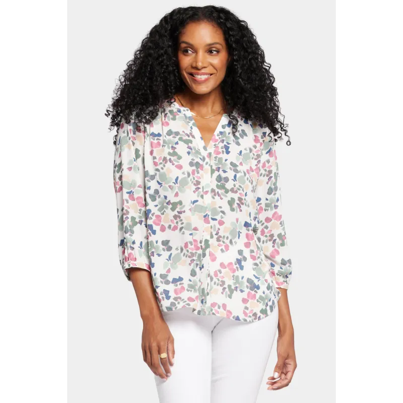 Ladies Petite-3/4 Sleeve Pintuck Blouse sold by Zulily