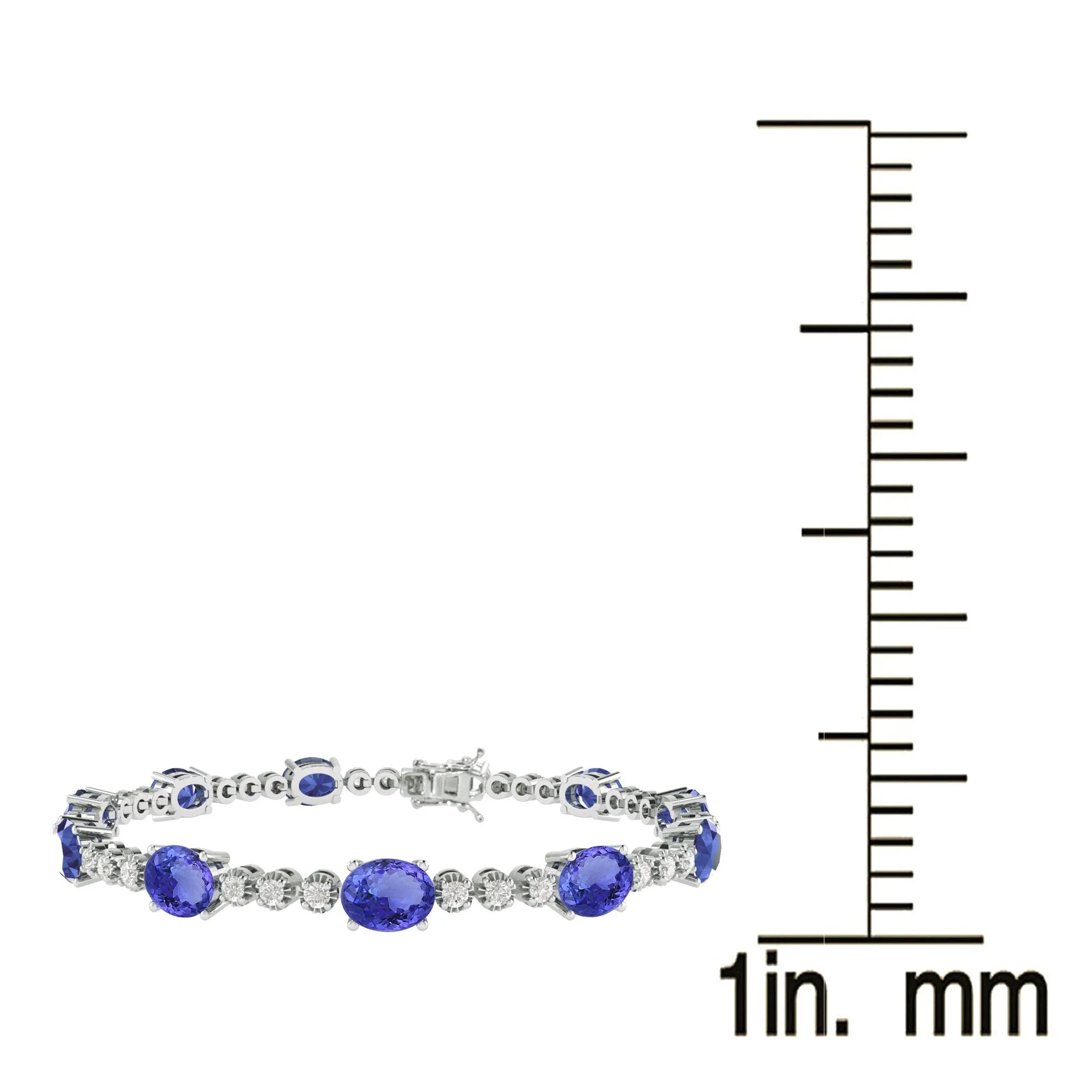 Sterling Silver with Natural Tanzanite and White Topaz Tennis Bracelet-7.25" sold by Zulily product image thumbnail 4