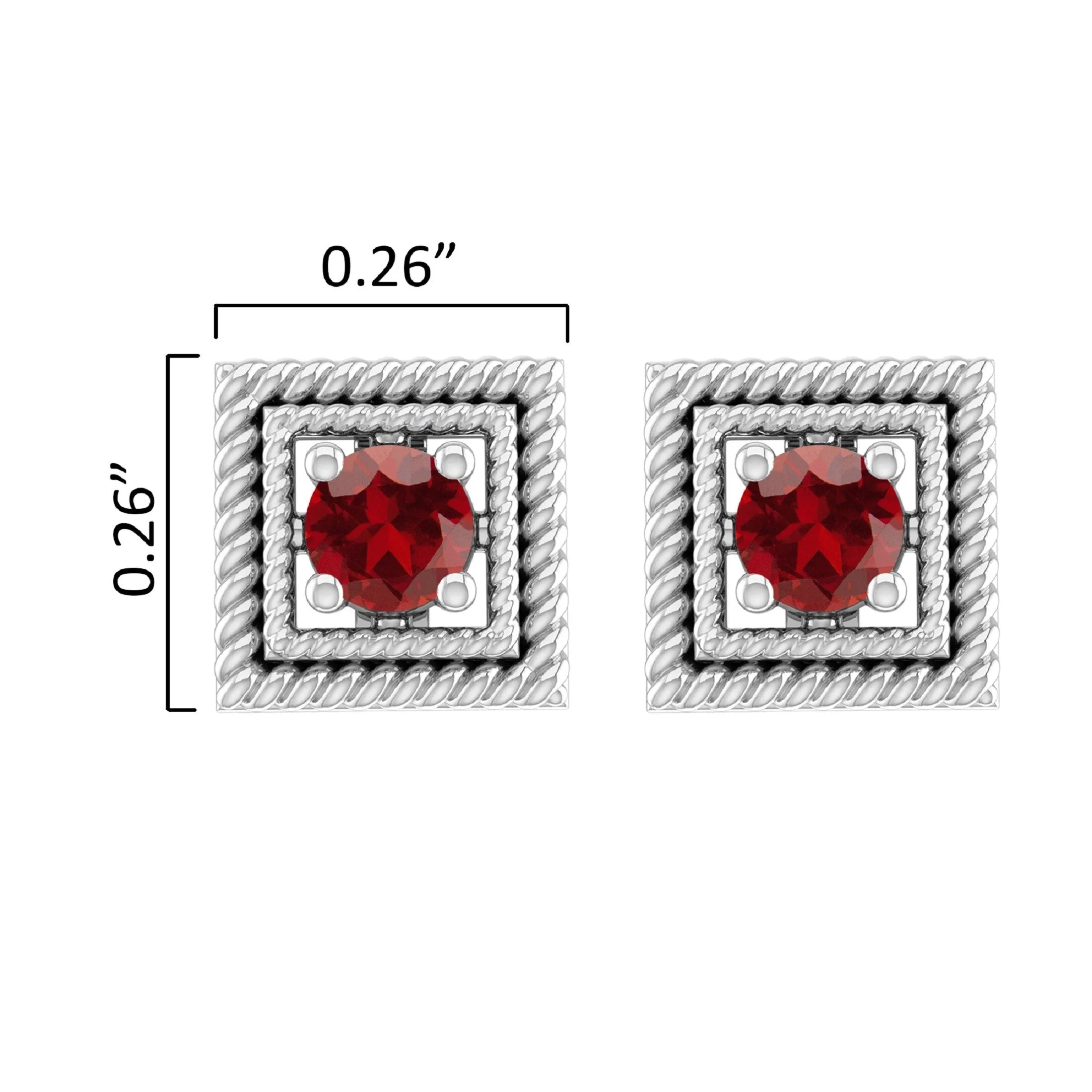 Sterling Silver with Natural Garnet Stud Earrings sold by Zulily product image thumbnail 3