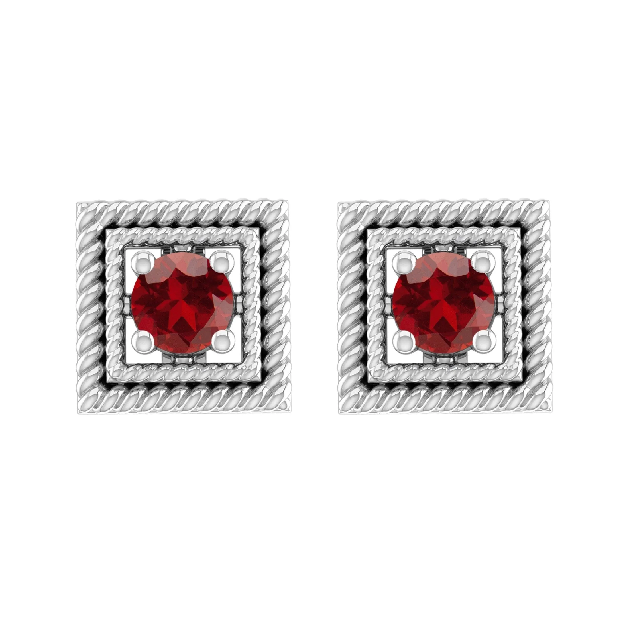 Sterling Silver with Natural Garnet Stud Earrings sold by Zulily product image thumbnail 5