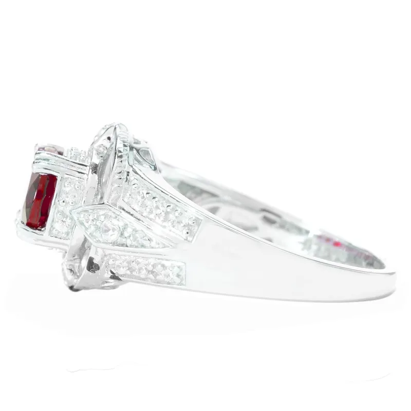 Sterling Silver with Ruby and White Topaz Vintage Ring sold by Zulily