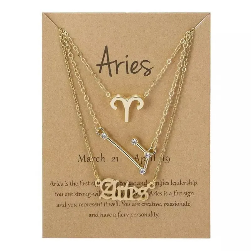 Goldtone & Crystal Layered Zodiac Necklace sold by Zulily