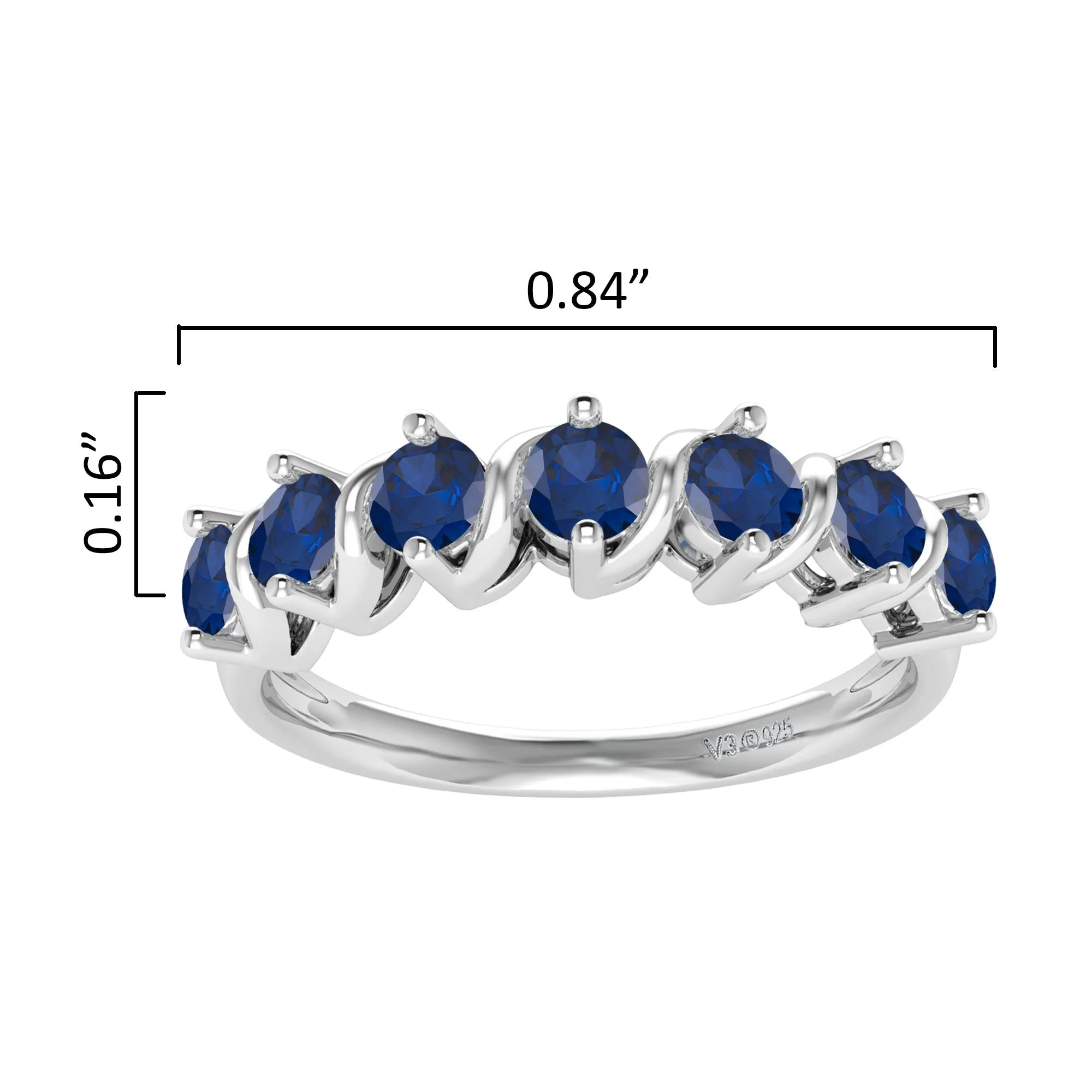 Sterling Silver 1.75CT Natural London Blue Topaz and White Topaz Vintage Ring sold by Zulily