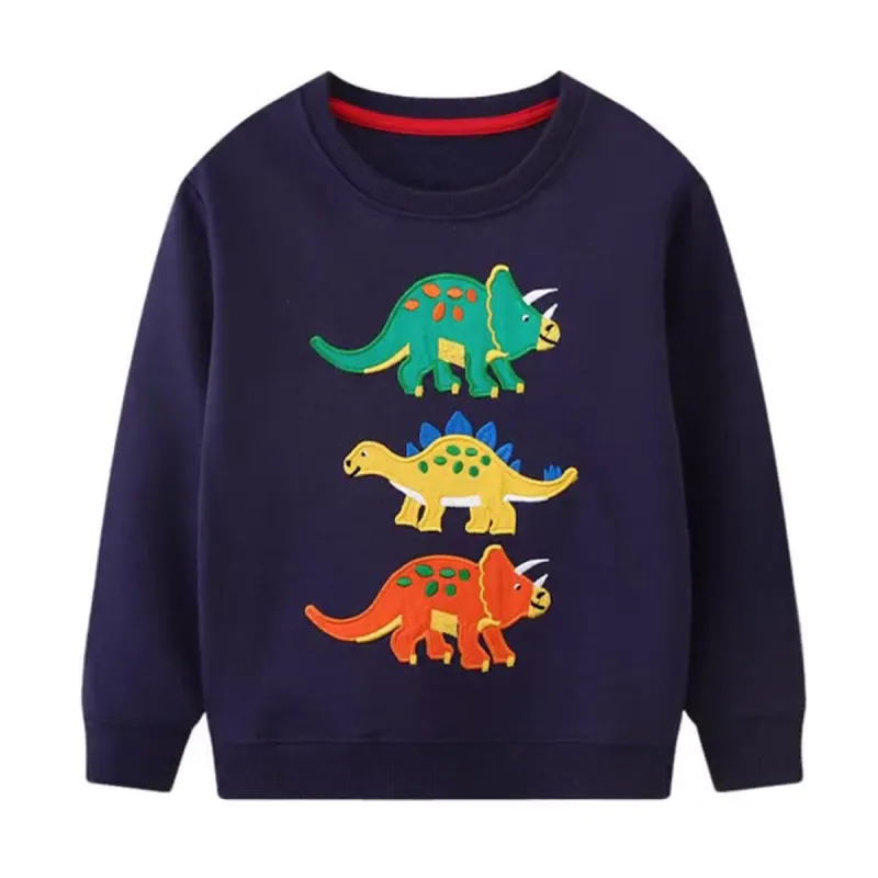 Navy Dinosaur Round Neck Long-Sleeve Top sold by Zulily