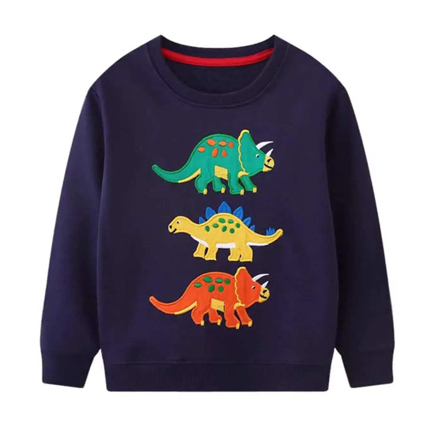 Navy Dinosaur Round Neck Long-Sleeve Top sold by Zulily