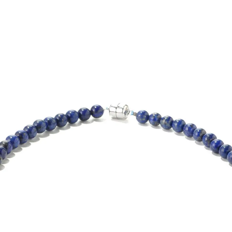 Sterling Silver Lapis Lazuli Beaded Necklace-24" sold by Zulily