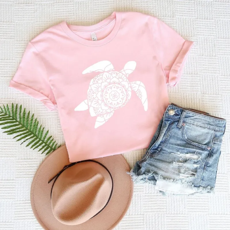 Turtle Mandala Short Sleeve Crewnneck Tee sold by Zulily