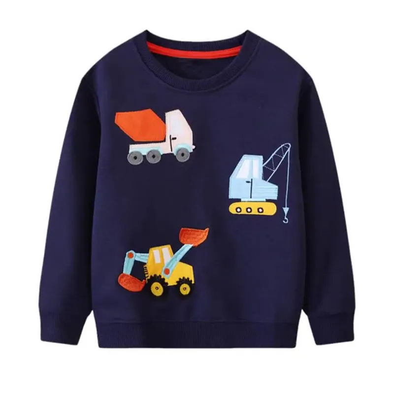 Navy Excavator Round Neck Long-Sleeve Top sold by Zulily