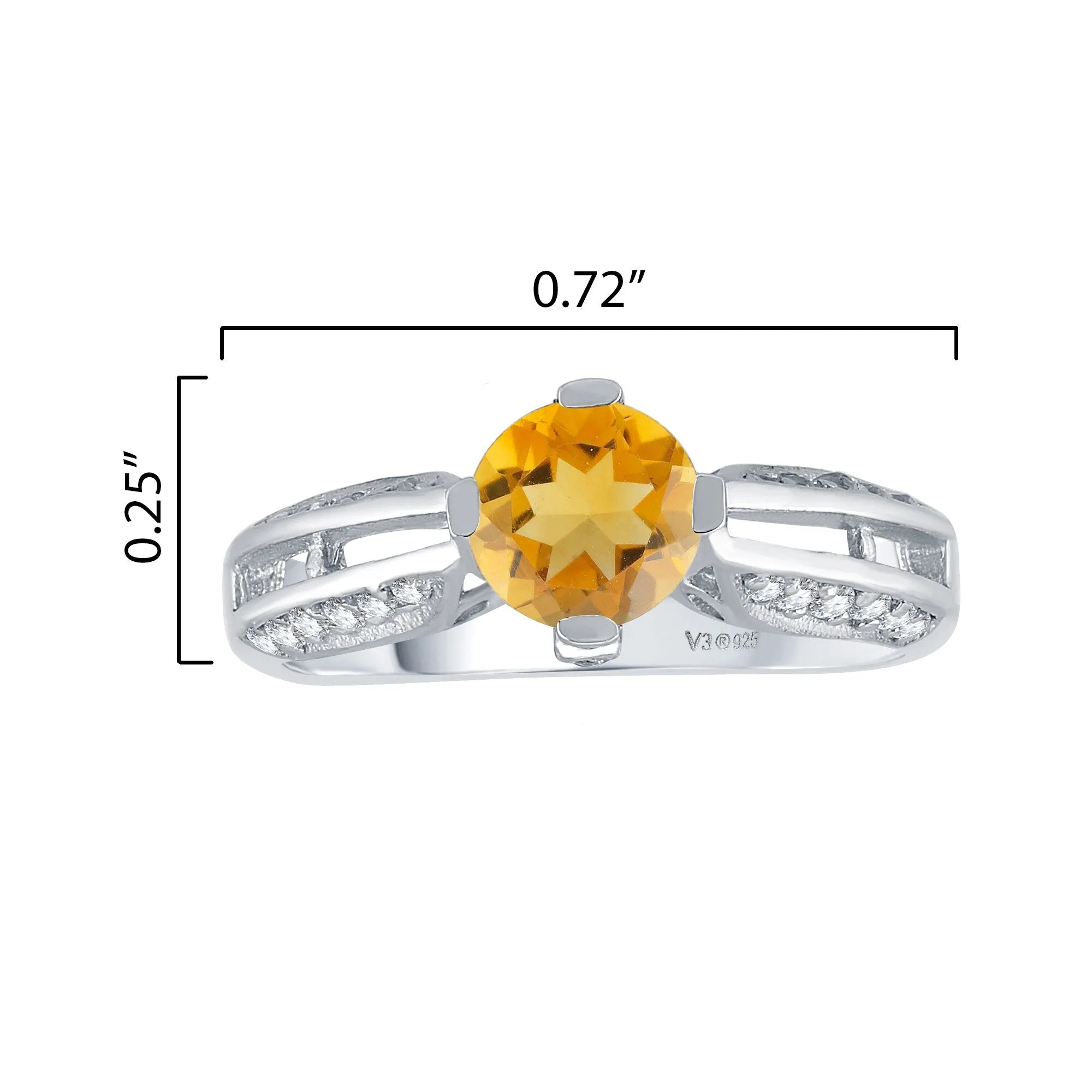 Sterling Silver with Natural Citrine and White Topaz Classic Ring sold by Zulily product image thumbnail 5