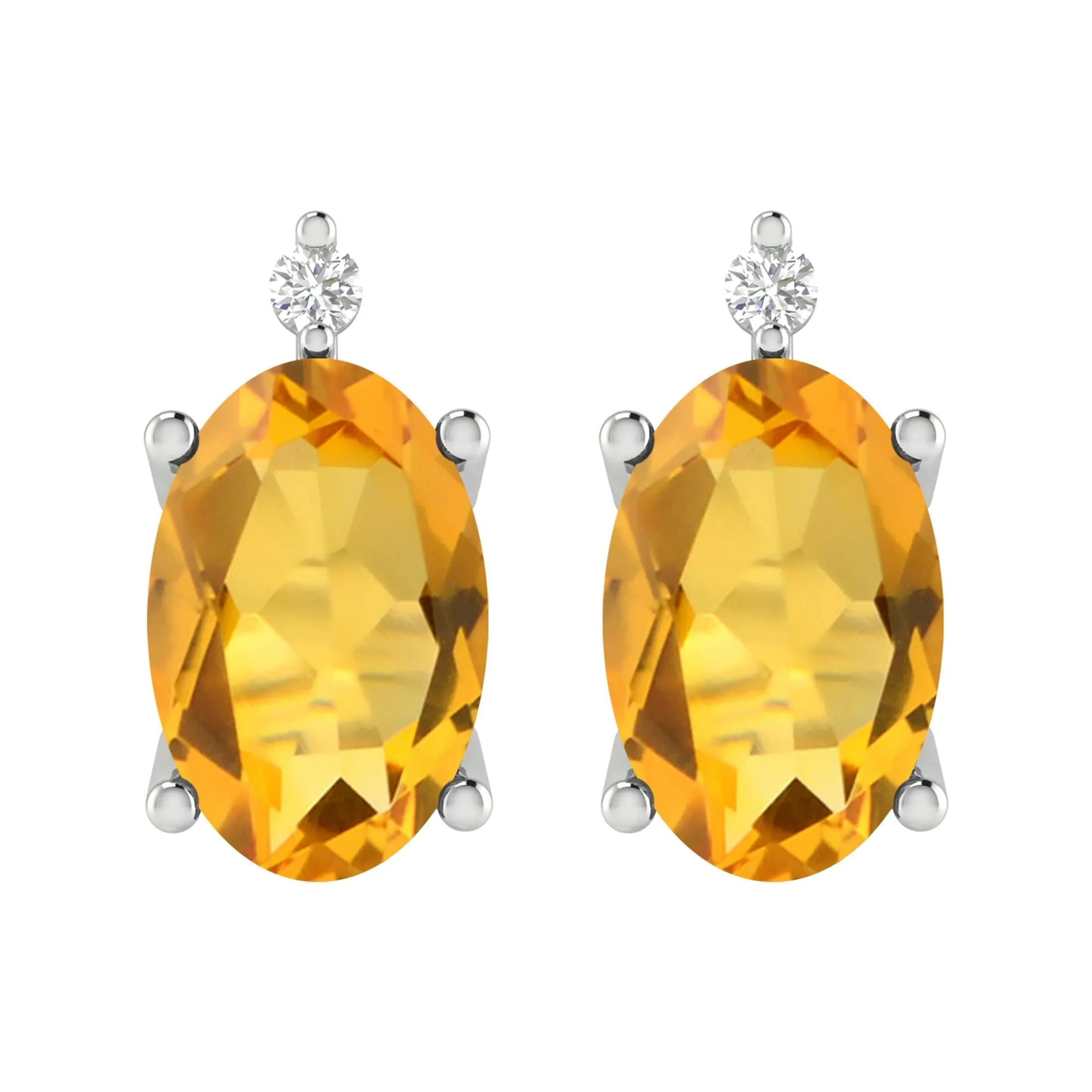 V3 Jewelry Set Of Two Sterling Silver with Natural Garnet, Citrine and White Diamond Stud Earrings for Women sold by Zulily product image thumbnail 4