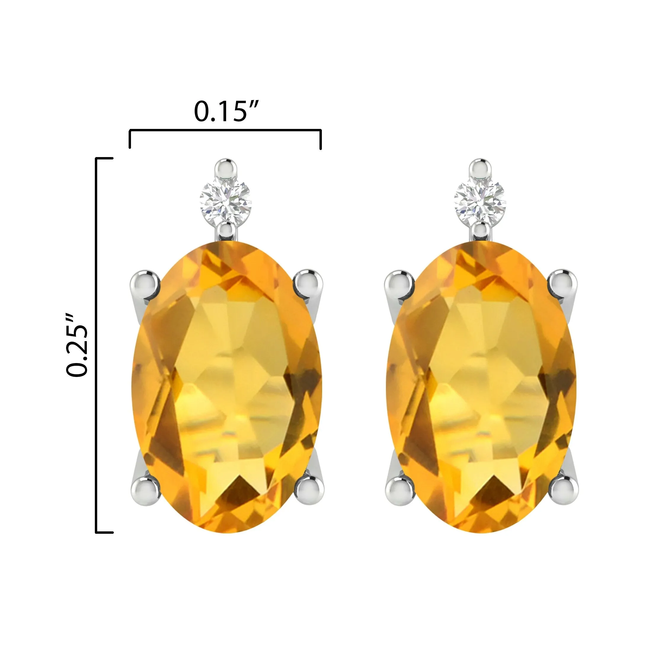 V3 Jewelry Set Of Two Sterling Silver with Natural Garnet, Citrine and White Diamond Stud Earrings for Women sold by Zulily product image thumbnail 3