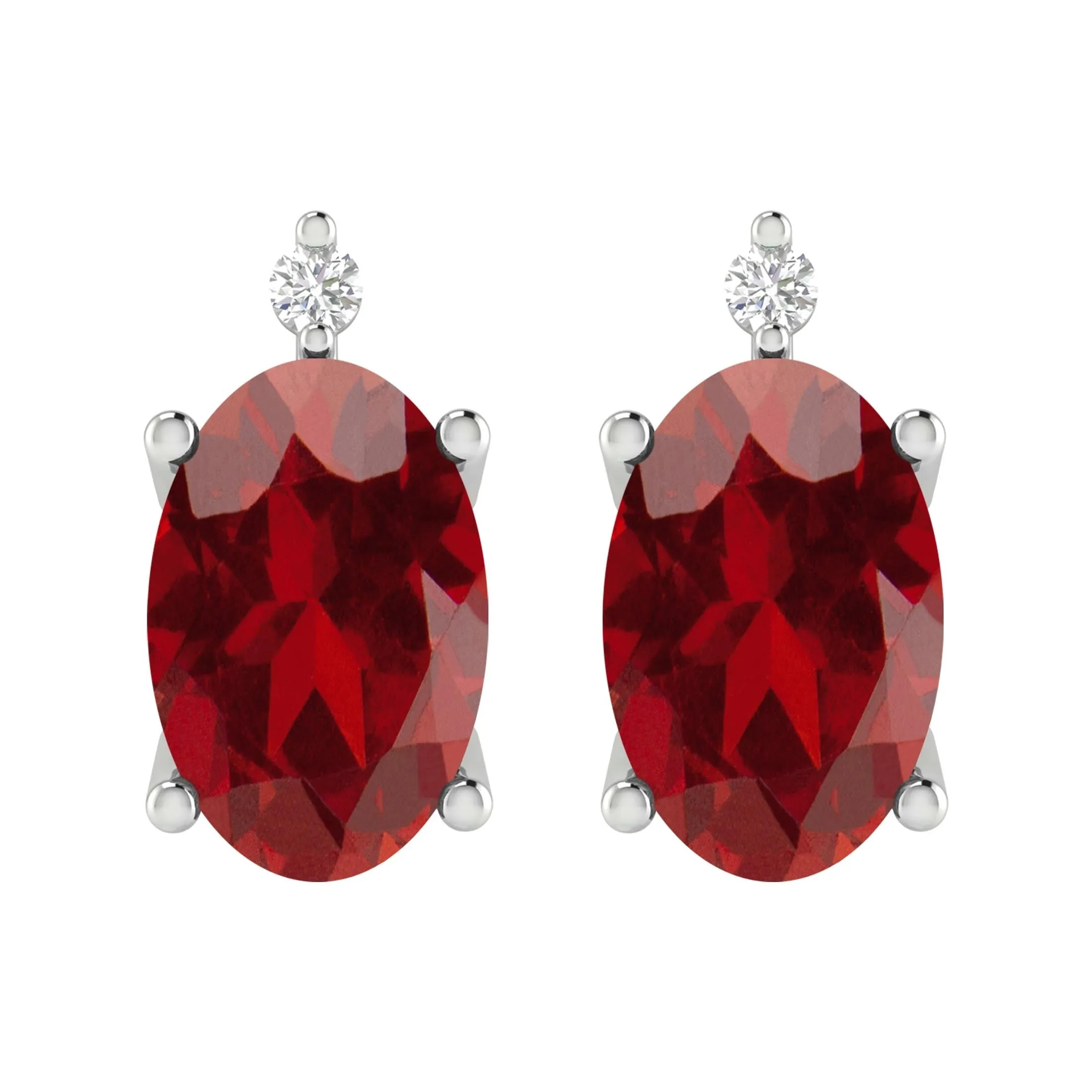 V3 Jewelry Set Of Two Sterling Silver with Natural Garnet, Citrine and White Diamond Stud Earrings for Women sold by Zulily product image thumbnail 5