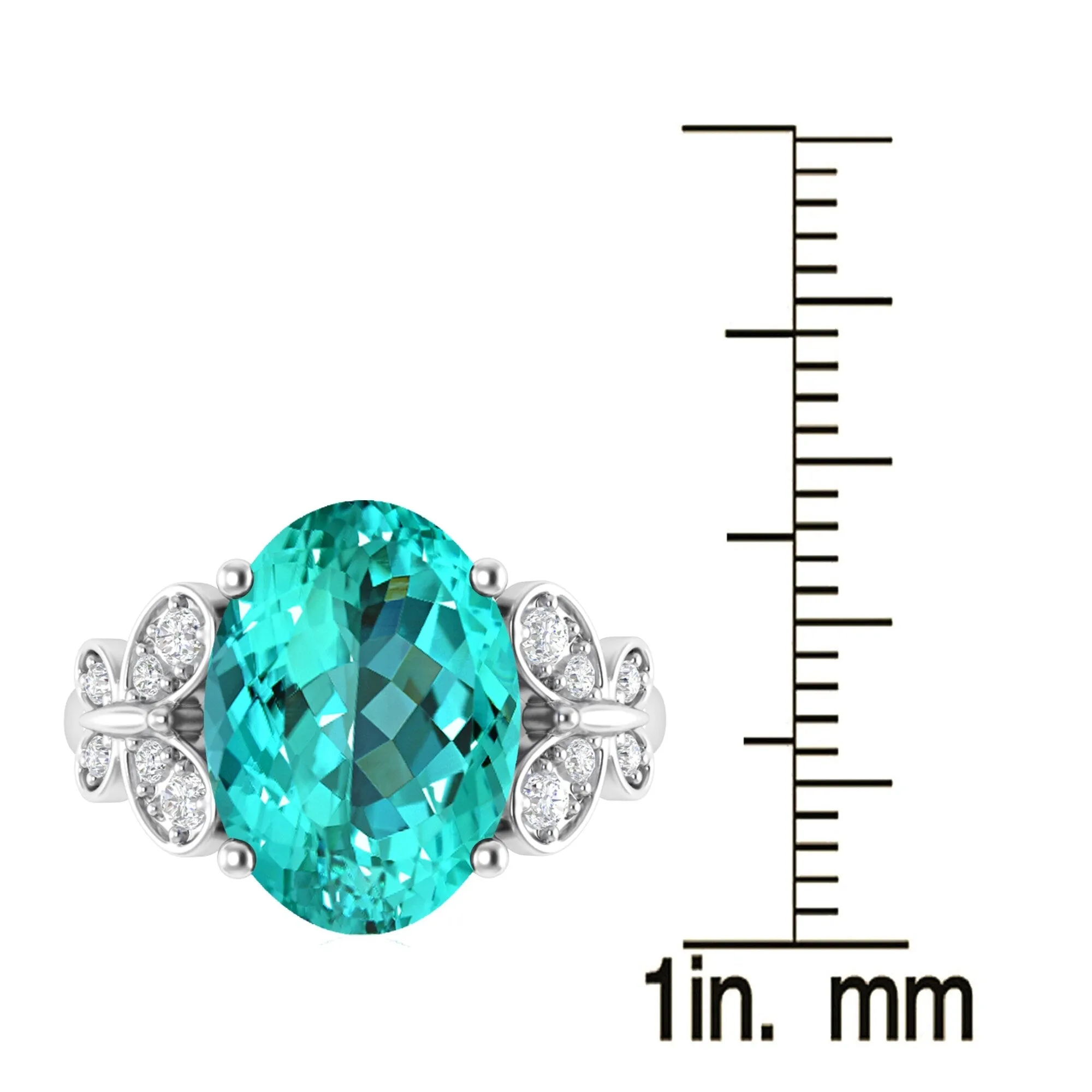Sterling Silver with Paraiba Tourmaline and White Topaz Solitaire Ring sold by Zulily
