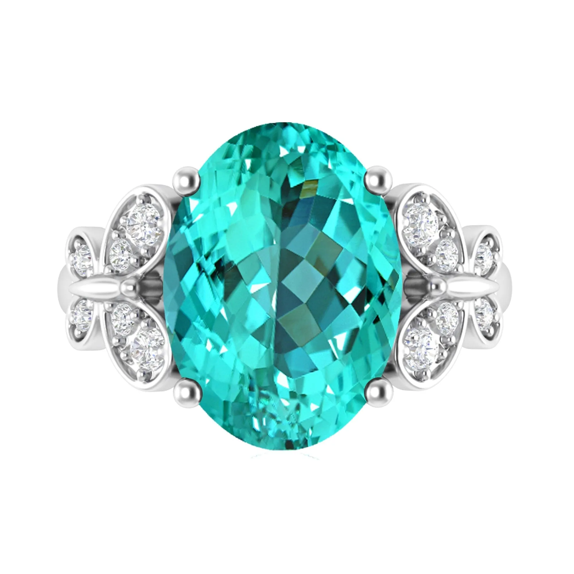Sterling Silver with Paraiba Tourmaline and White Topaz Solitaire Ring sold by Zulily product image thumbnail 2