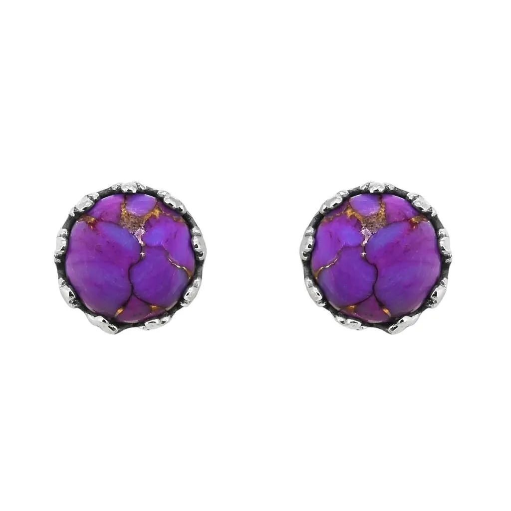 YS Gems Sterling Silver Purple Copper Turquoise Gemstone Earring - 0.31 x 0.21 sold by Zulily product image thumbnail 2