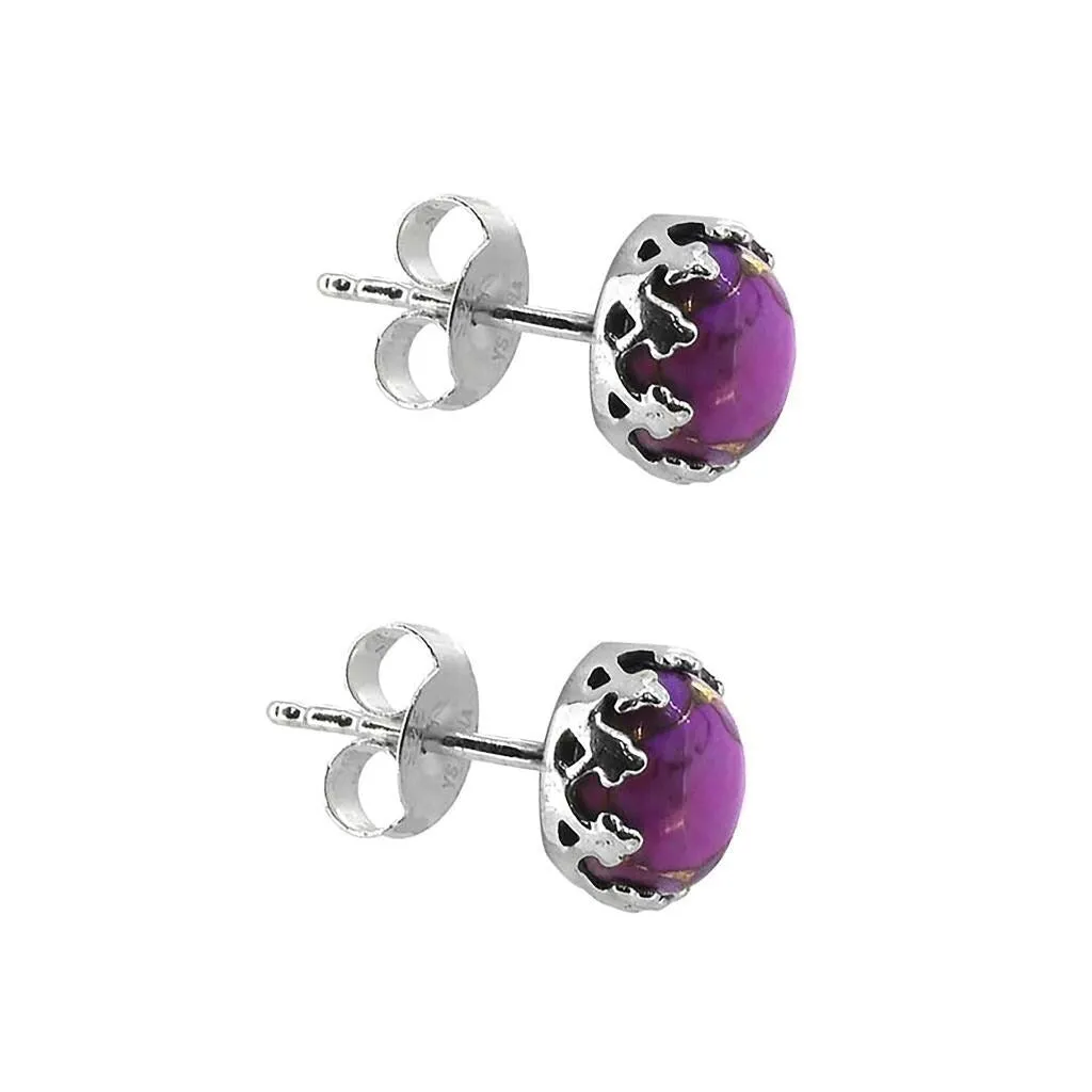 YS Gems Sterling Silver Purple Copper Turquoise Gemstone Earring - 0.31 x 0.21 sold by Zulily product image thumbnail 3