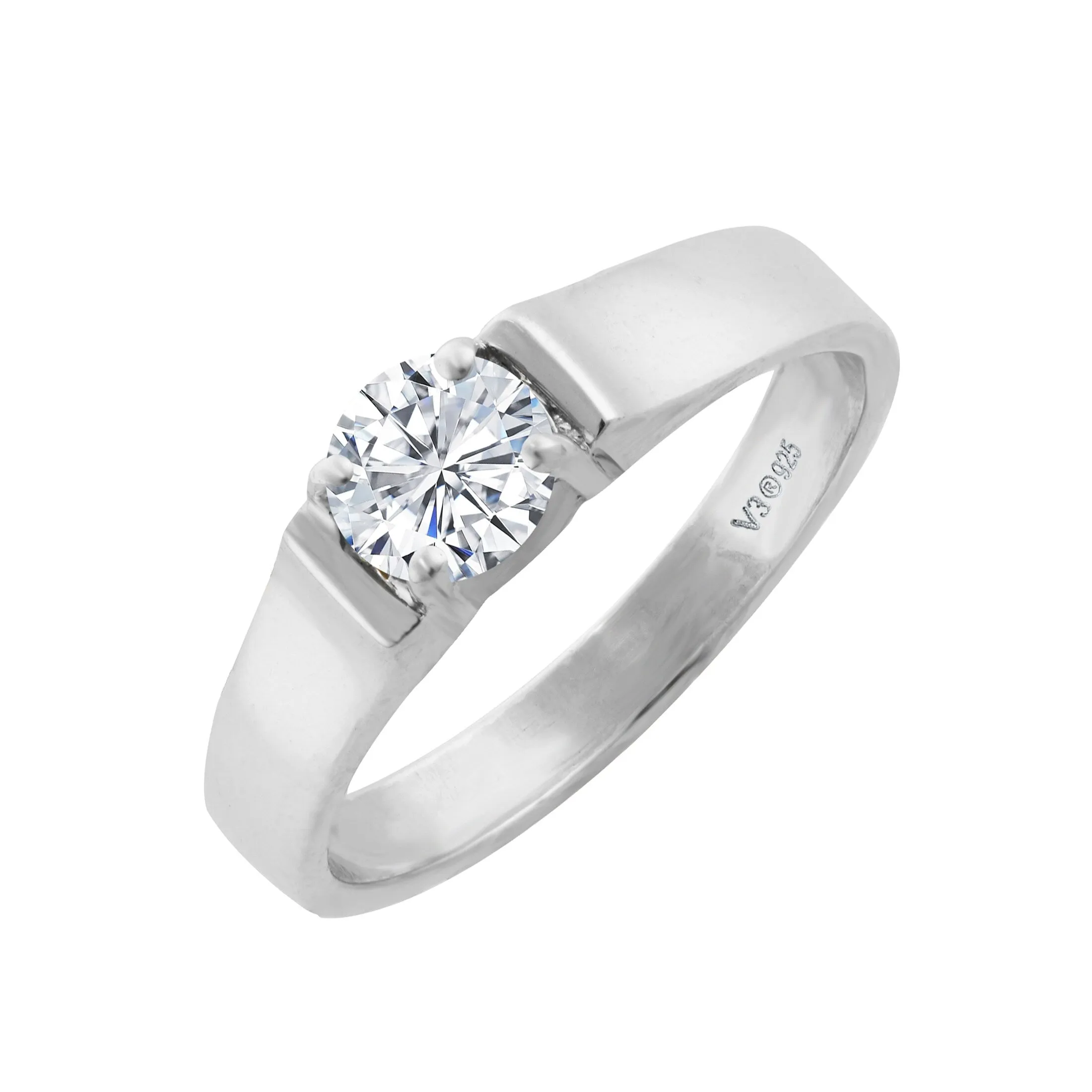 Sterling Silver 0.50CTTW Lab Grown White Diamond Solitaire Ring sold by Zulily product image thumbnail 4