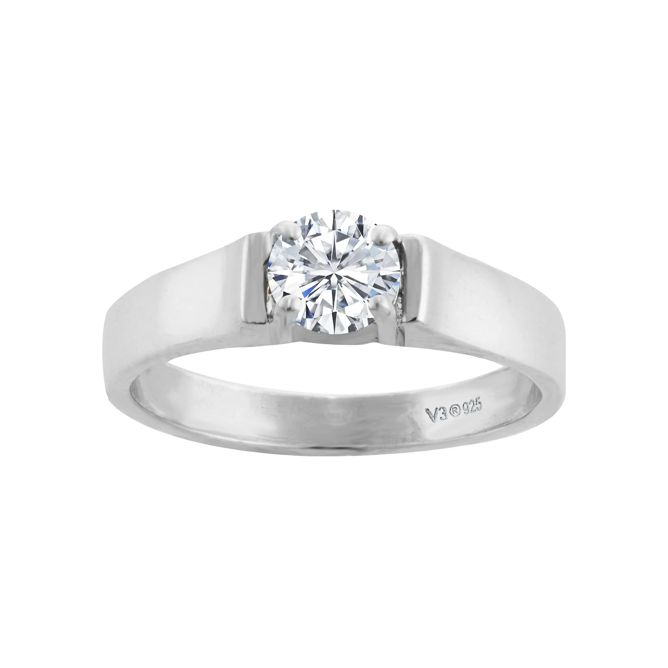 Sterling Silver 0.50CTTW Lab Grown White Diamond Solitaire Ring sold by Zulily product image thumbnail 3