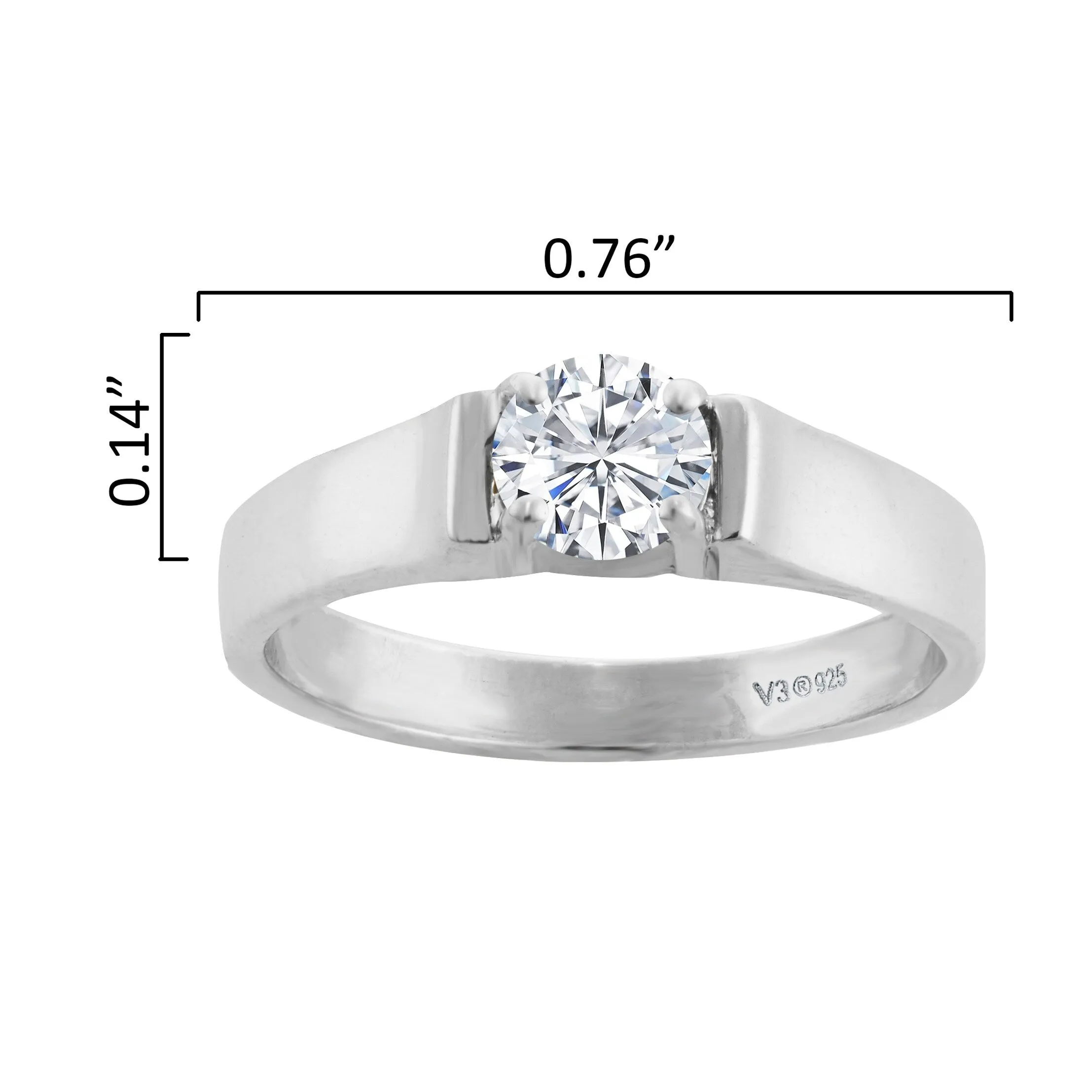 Sterling Silver 0.50CTTW Lab Grown White Diamond Solitaire Ring sold by Zulily