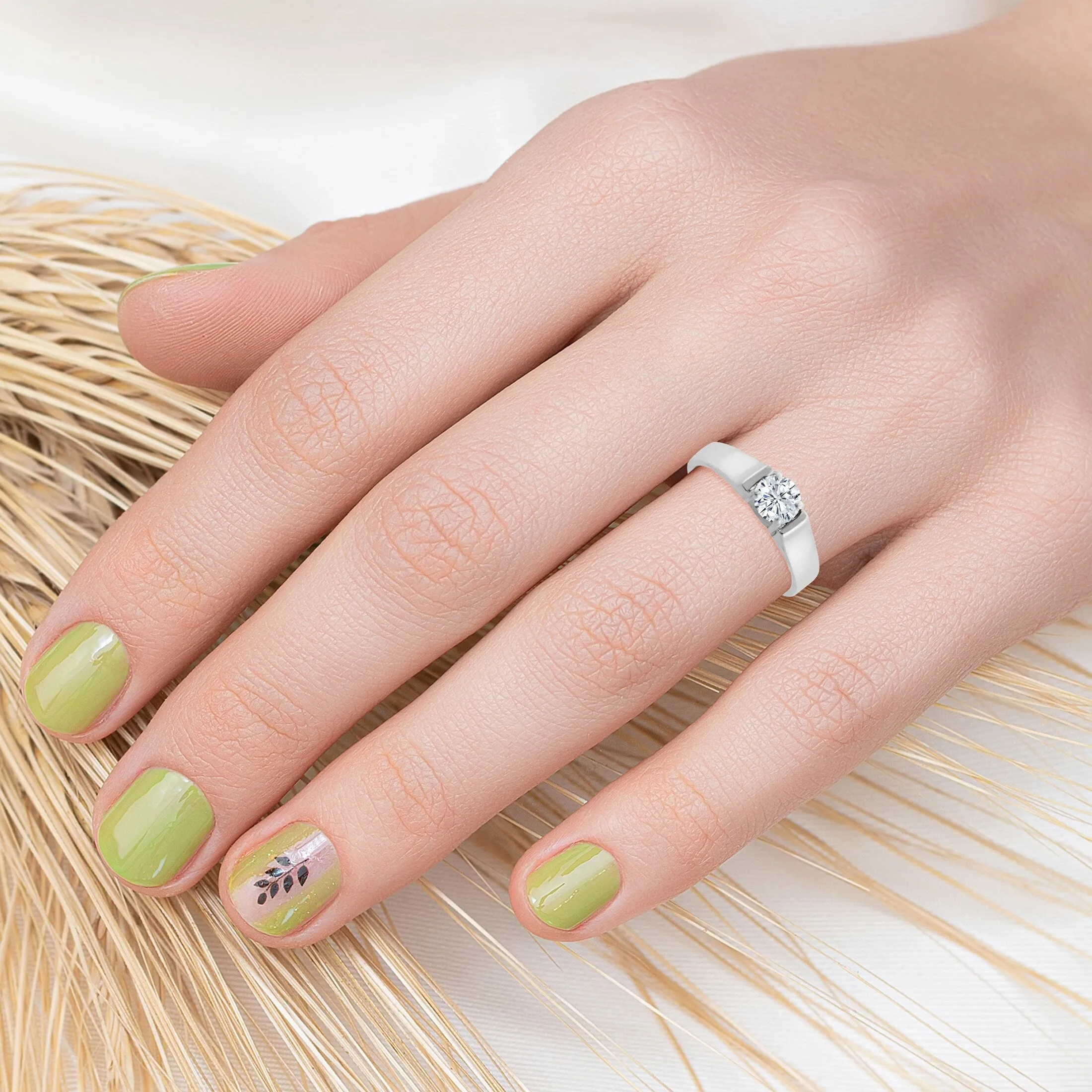 Sterling Silver 0.50CTTW Lab Grown White Diamond Solitaire Ring sold by Zulily product image thumbnail 2