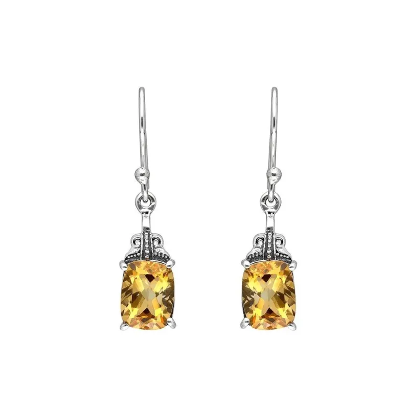 YS Gems Sterling Silver Citrine Gemstone Dangle Earring - 0.28 x 1.22 sold by Zulily