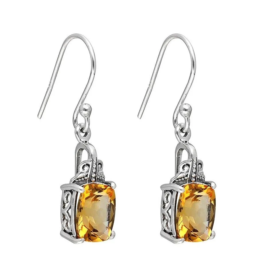 YS Gems Sterling Silver Citrine Gemstone Dangle Earring - 0.28 x 1.22 sold by Zulily product image thumbnail 3