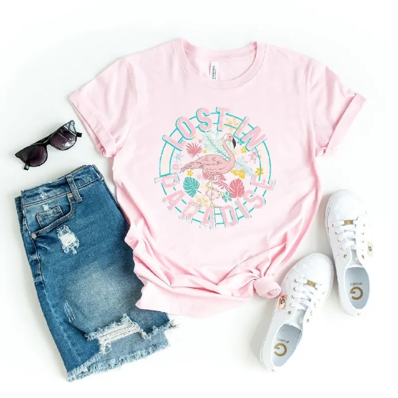 Lost In Paradise Short Sleeve Crewnneck Tee sold by Zulily