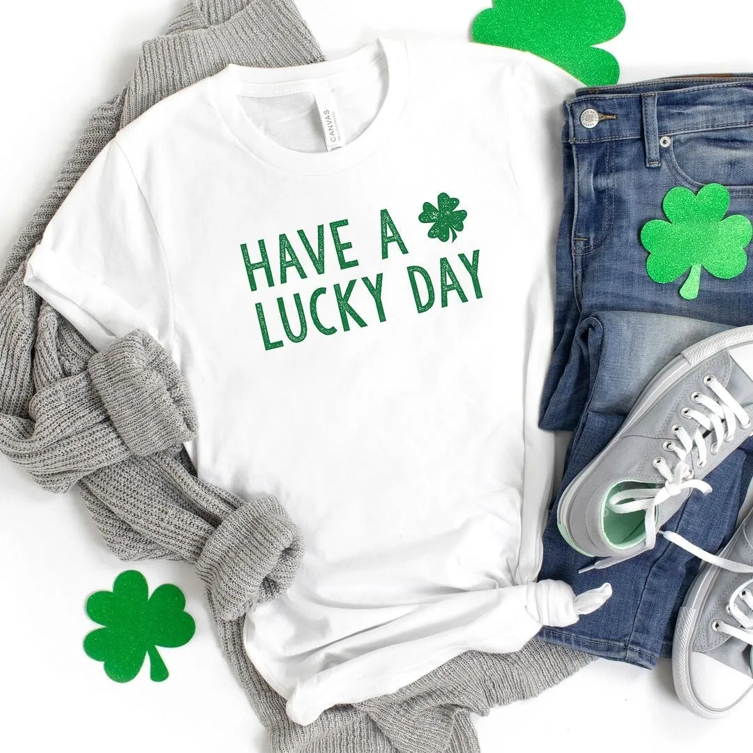 Have A Lucky Day Clover Short Sleeve Crewnneck Tee sold by Zulily product image thumbnail 4