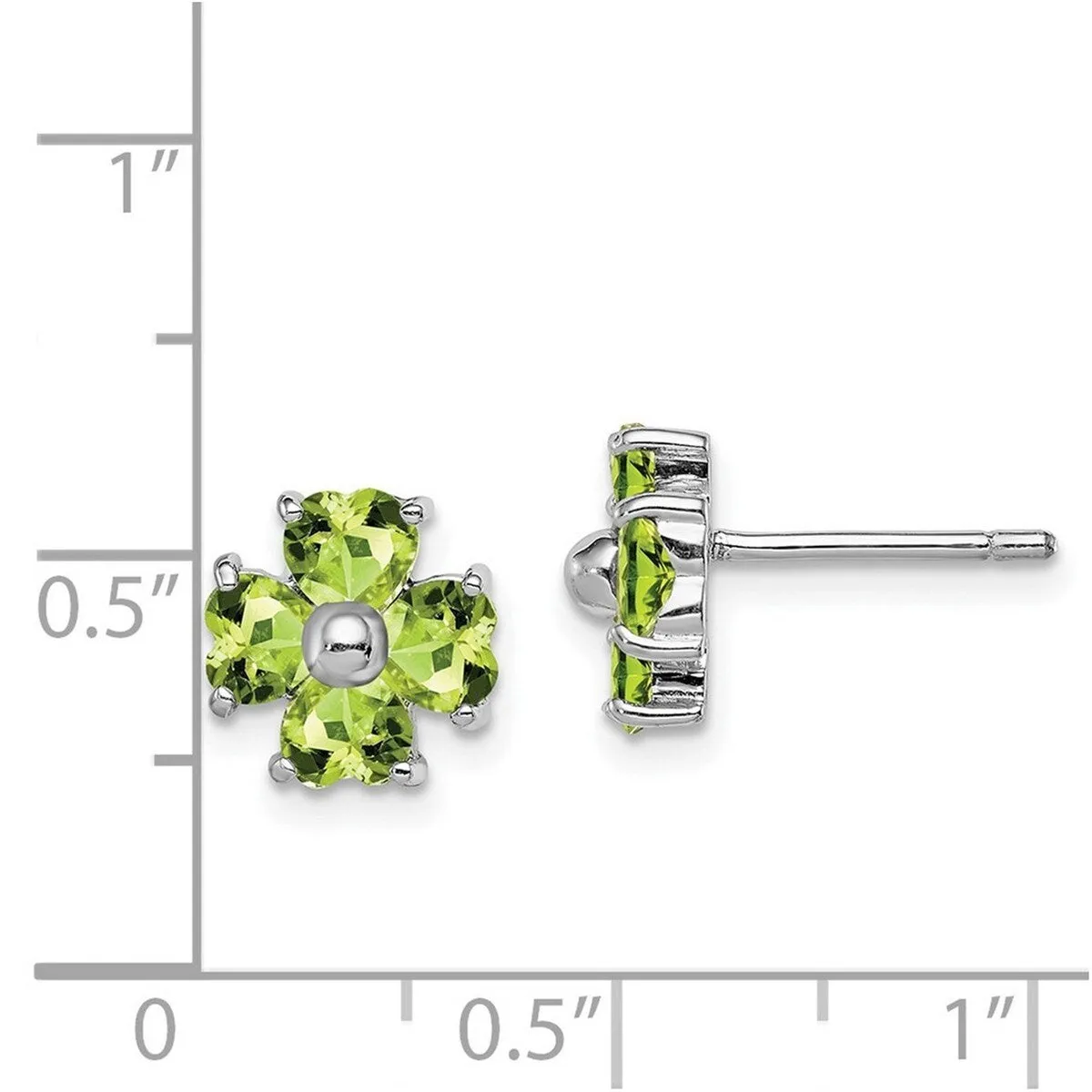 Curata 925 Sterling Silver 9mm Heart Peridot Flower Post Earrings sold by Zulily