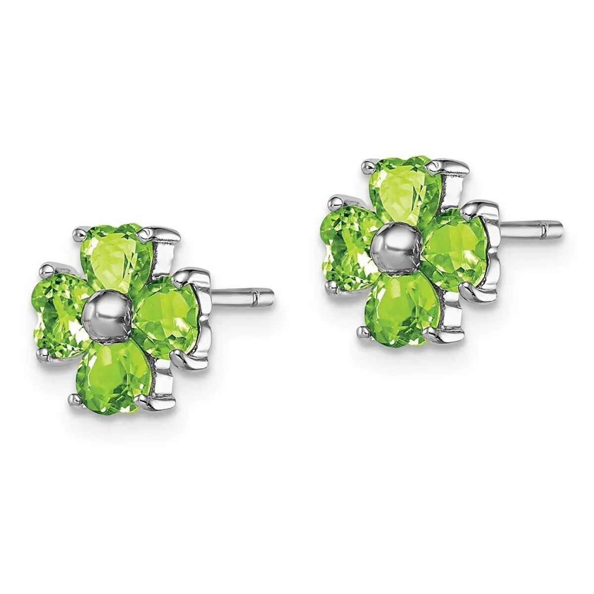 Curata 925 Sterling Silver 9mm Heart Peridot Flower Post Earrings sold by Zulily product image thumbnail 2