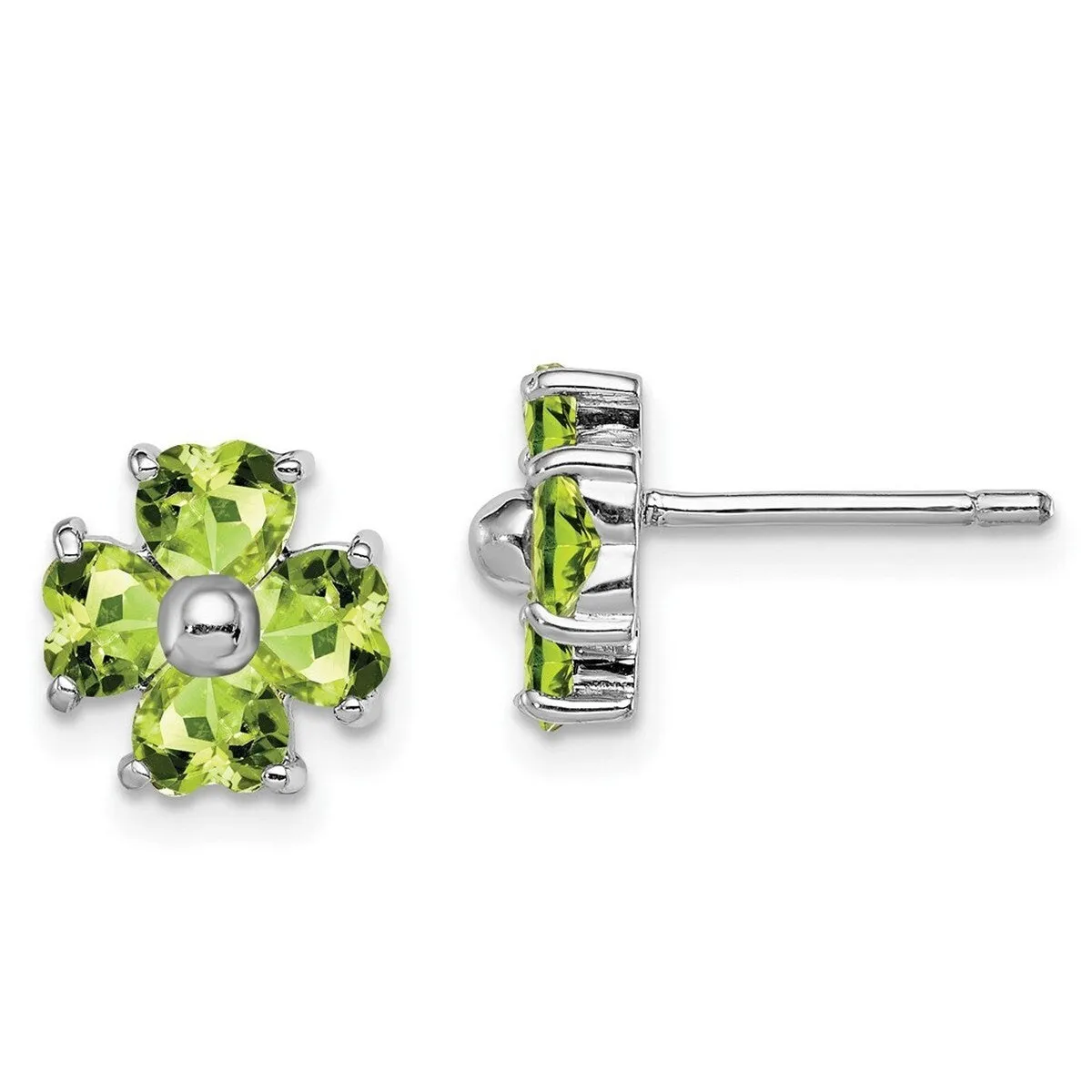 Curata 925 Sterling Silver 9mm Heart Peridot Flower Post Earrings sold by Zulily product image thumbnail 5