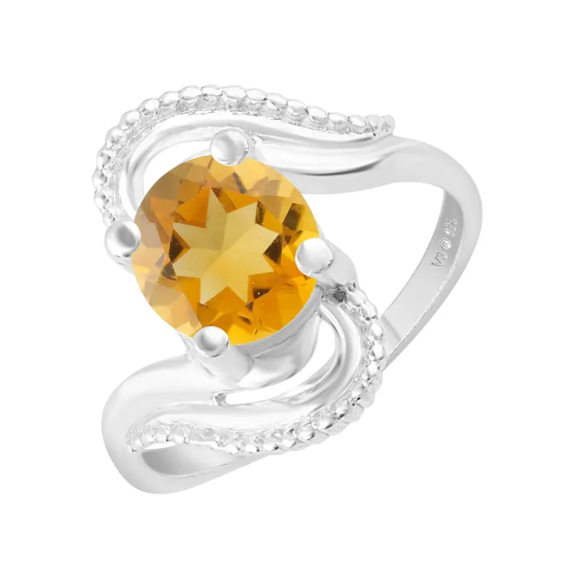 Sterling Silver with Natural Citrine with Solitaire Ring sold by Zulily