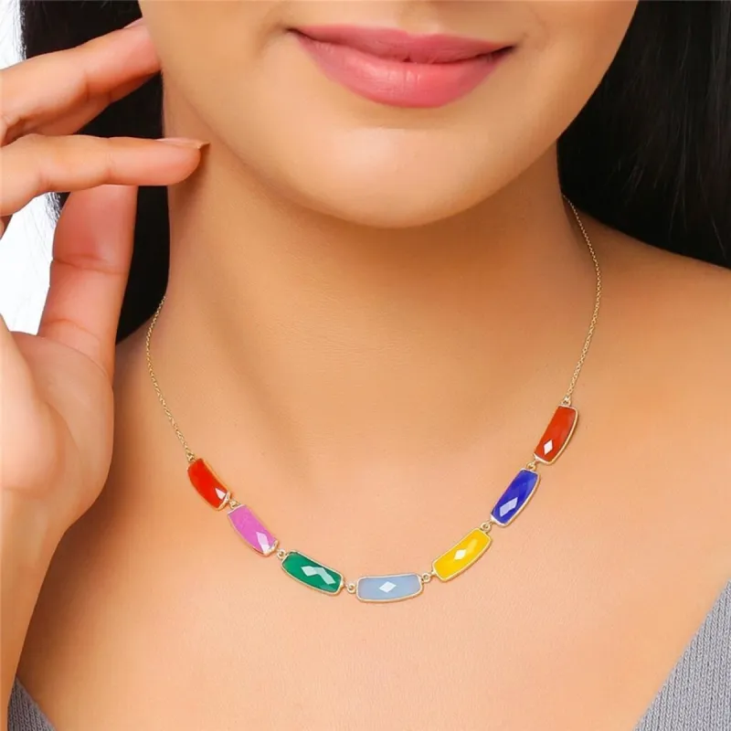 YS Gems Gold Plated Over Sterling Silver Chakra Gemstones Pendant Necklace sold by Zulily