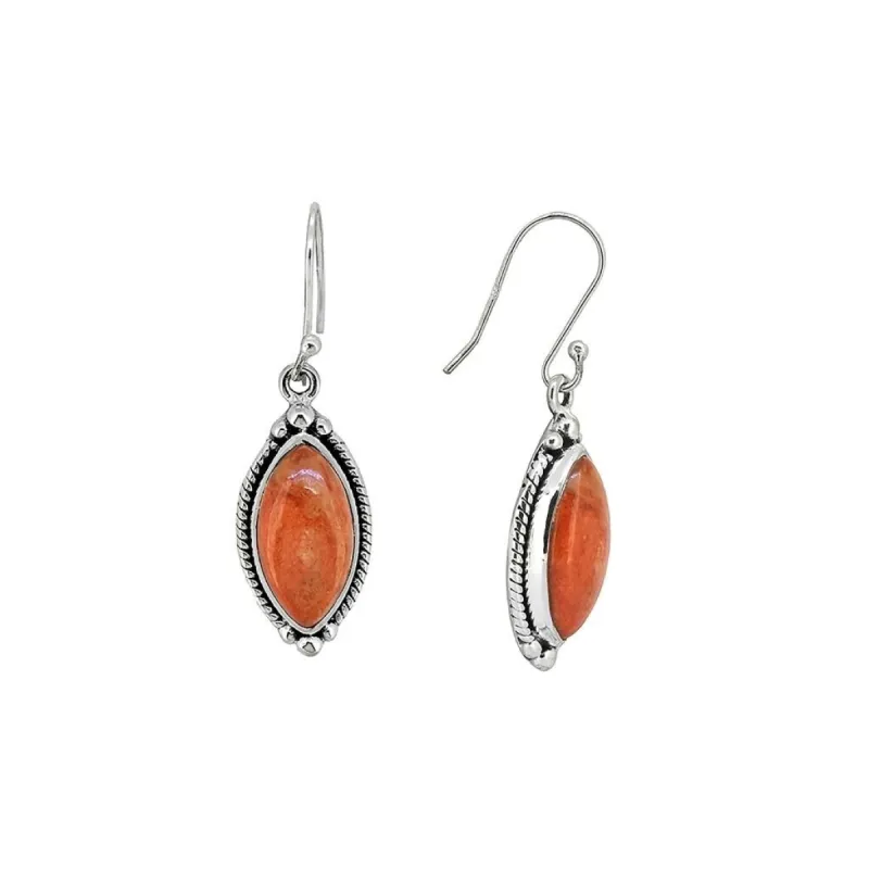 YS Gems Sterling Silver Orange Mohave Turquoise Gemstone Earring - 0.51 x 1.61 sold by Zulily